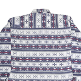 Mens Blue White Red Patterned Cotton Shirt L Long Sleeve Button Closure Casual