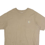 CARHARTT Mens Beige Pocket T-Shirt XL Short Sleeve Crew Neck Classic Cotton