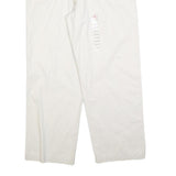 CHAPS Mens Cotton Blend White Regular Fit Straight Leg Trousers W36 L30 Casual