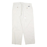 CHAPS Mens Cotton Blend White Regular Fit Straight Leg Trousers W36 L30 Casual