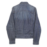 GUESS Mens Blue Denim Jacket S Cotton Classic Button Closure Casual