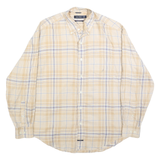 NAUTICA Mens Beige & Blue Check Button-Down Shirt L Casual Cotton Long Sleeve