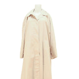 Womens Beige Cotton Blend Button Closure Long Sleeve Jacket XL Plain Classic