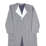 Womens Grey Wool Blend Long Sleeve Jacket M Woven Plain Elegant