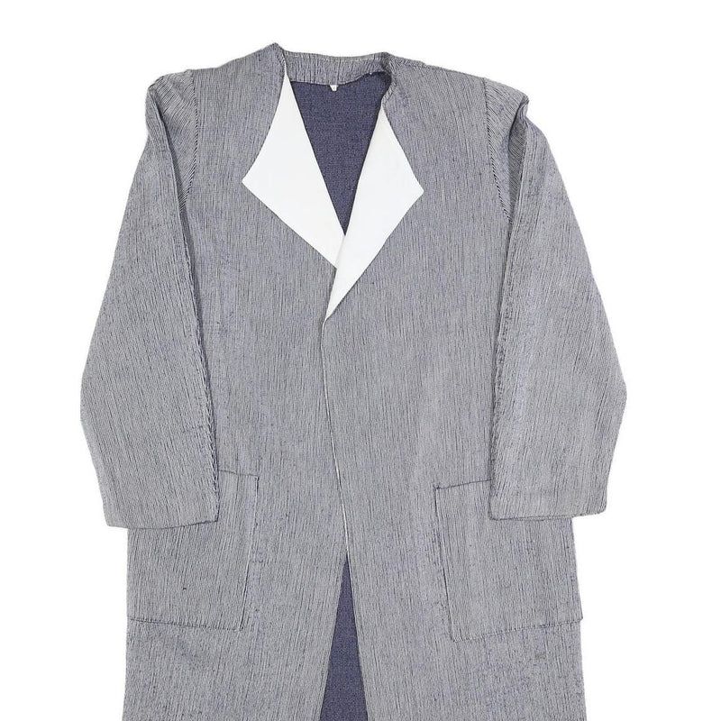 Womens Grey Wool Blend Long Sleeve Jacket M Woven Plain Elegant