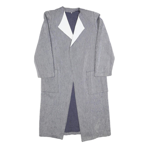 Womens Grey Wool Blend Long Sleeve Jacket M Woven Plain Elegant