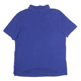 TOMMY HILFIGER Mens Blue Short Sleeve Plain M Cotton Polo Shirt Classic