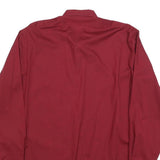 CLUB Mens Red Shirt M Button Plain Cotton Blend Casual Dress Shirt