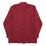CLUB Mens Red Shirt M Button Plain Cotton Blend Casual Dress Shirt