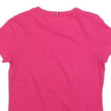 TOMMY HILFIGER Womens Pink Short Sleeve Crew Neck Logo T-Shirt S