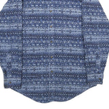 LL BEAN Mens Blue Pattern Cotton Shirt M Long Sleeve Casual Comfortable