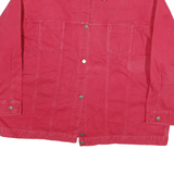 DELTA BLUES Womens Red Cotton Button Jacket 3XL Classic Plain Comfortable