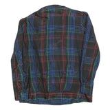 Womens Black Blue Red Green Checked Button Jacket L Woven Casual Lightweight