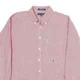 TOMMY HILFIGER Mens Red & White Check Shirt XL Button Down Long Sleeve Cotton
