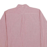 TOMMY HILFIGER Mens Red & White Check Shirt XL Button Down Long Sleeve Cotton