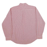 TOMMY HILFIGER Mens Red & White Check Shirt XL Button Down Long Sleeve Cotton