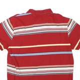 CHAPS Mens Red & White Striped Short Sleeve Polo Shirt XL Classic Fit Cotton