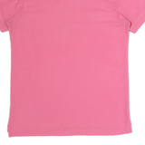 CHAPS Mens Pink Short Sleeve Plain Polo Shirt M Custom Fit Logo Embroidered