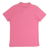 CHAPS Mens Pink Short Sleeve Plain Polo Shirt M Custom Fit Logo Embroidered