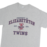 GILDAN Mens Grey Property Of Elizabethton Twins Graphic T-Shirt M Crew Neck