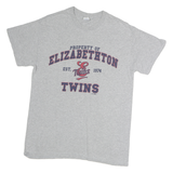 GILDAN Mens Grey Property Of Elizabethton Twins Graphic T-Shirt M Crew Neck