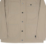 VANS Mens Beige & Black Button Cotton Blend Workwear Jacket L Casual Outerwear