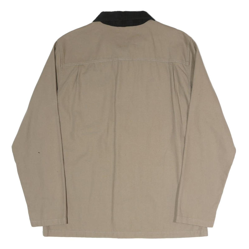 VANS Mens Beige & Black Button Cotton Blend Workwear Jacket L Casual Outerwear