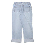 CAPTURE Womens Denim Blue Casual Crop Shorts S W26 Relaxed Fit Cotton Blend