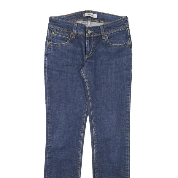 LEVI'S 571 Womens Slim Skinny Denim Dark Blue Cotton Blend W28 L30 Slim Fit