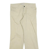 DICKIES Womens Relaxed Beige Cotton Blend Trousers W30 L28 Zip Pocket Casual