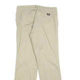 DICKIES Womens Relaxed Beige Cotton Blend Trousers W30 L28 Zip Pocket Casual