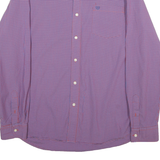 CHAPS Mens Purple & Blue Check Shirt XL Cotton Blend Casual Button Down