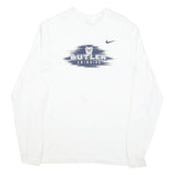 NIKE Mens White Butler Swimming Long Sleeve Crew Neck Graphic T-Shirt M