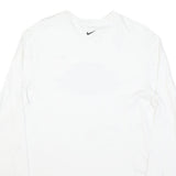 NIKE Mens White Butler Swimming Long Sleeve Crew Neck Graphic T-Shirt M