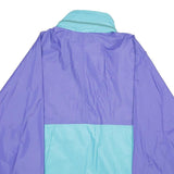 AQUA GUARD Mens Blue & Purple Nylon Jacket L Shell Colourblock Zip