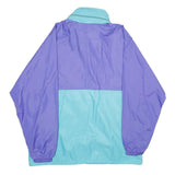 AQUA GUARD Mens Blue & Purple Nylon Jacket L Shell Colourblock Zip