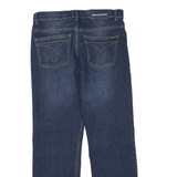 CALVIN KLEIN JEANS Womens Slim Blue Denim Raw Zip W30 L28 Straight Leg Jeans