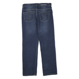 CALVIN KLEIN JEANS Womens Slim Blue Denim Raw Zip W30 L28 Straight Leg Jeans