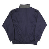Mens Navy Blue Reversible Jacket L Polyester Blend Plain Zip Casual Outerwear