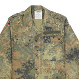 Mens Green Camouflage Button Cotton Blend Military Inspired Jacket S Outdoor