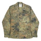 Mens Green Camouflage Button Cotton Blend Military Inspired Jacket S Outdoor