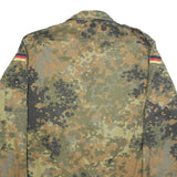 Mens Green Camouflage Button Cotton Blend Military Inspired Jacket S Outdoor