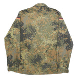 Mens Green Camouflage Button Cotton Blend Military Inspired Jacket S Outdoor