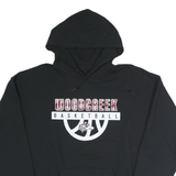 Mens Black Woodcreek Basketball Pullover Hoodie L Cotton Casual Sport