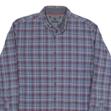 TOMMY HILFIGER Mens Blue & Red Check Shirt M Button-Down Collar Long Sleeve