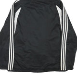 ADIDAS Mens Black & White Hooded Zip Jacket L Polyester Blend Sportswear