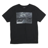 7 FOR ALL MANKIND Mens Black Graphic T-Shirt M Short Sleeve Crew Neck Casual