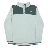 THE NORTH FACE Womens White & Dark Grey Plain Pullover Crew Neck Polyester Blend
