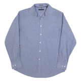 TOMMY HILFIGER Mens Blue Shirt L Cotton Blend Classic Button-Down Collar Long