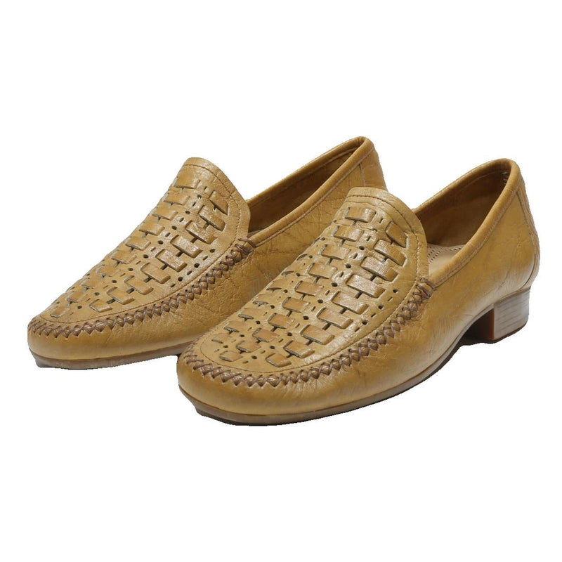 SIOUX Mens Leather Loafer Shoes Tan UK 10 Classic Comfort Stylish Footwear